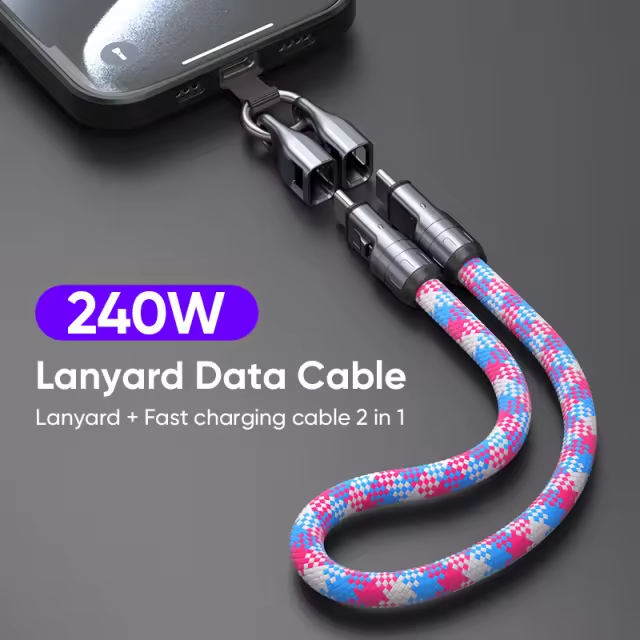 2 in 1 Lanyard Long Charging Cable