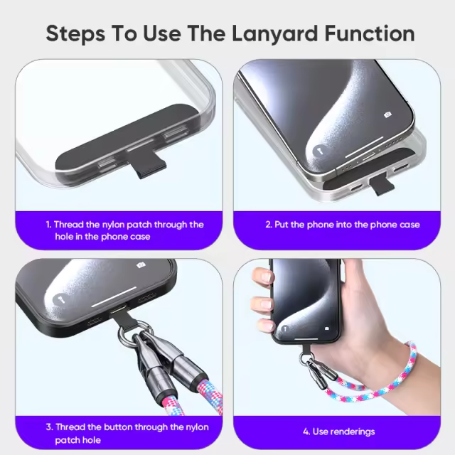 2 in 1 Lanyard Long Charging Cable