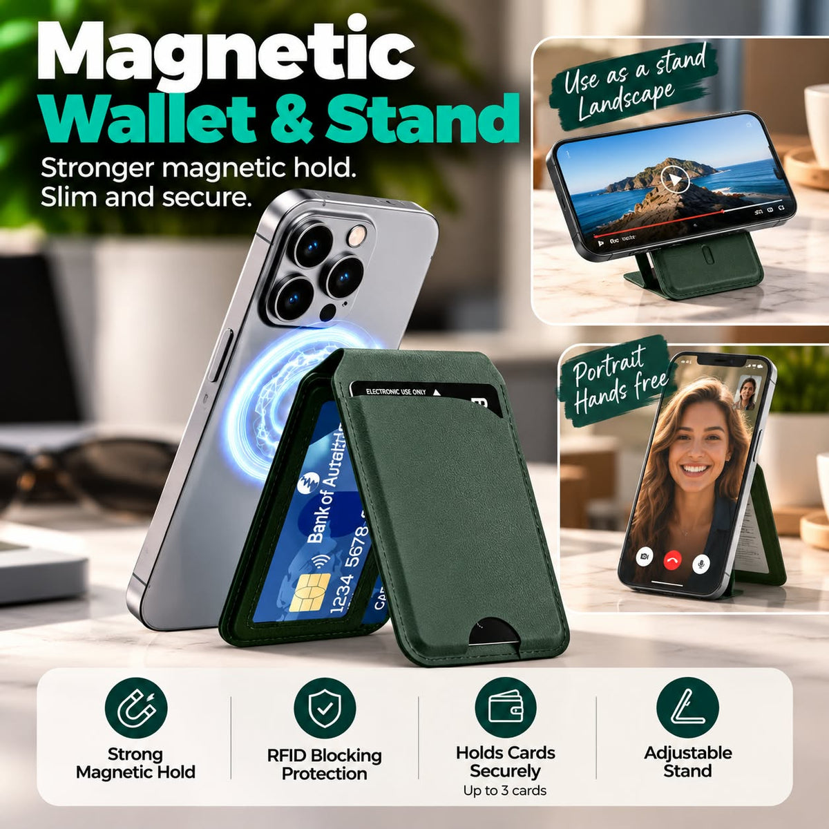 Magnetic Wallet & Stand