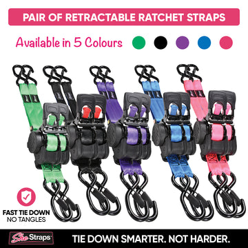 She Straps™ Pair Retractable Ratchet Straps