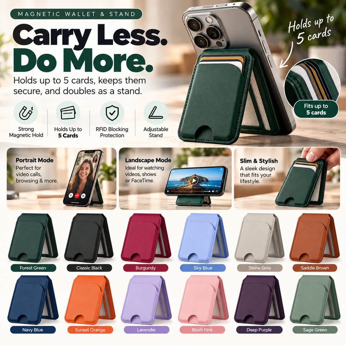 Magnetic Wallet & Stand