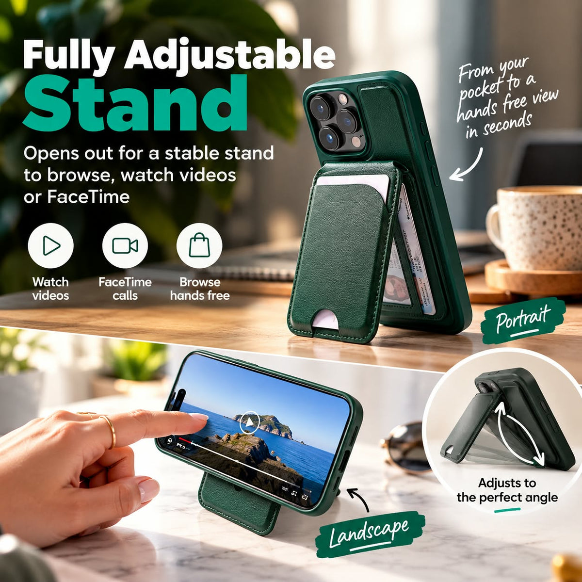 Magnetic Wallet & Stand